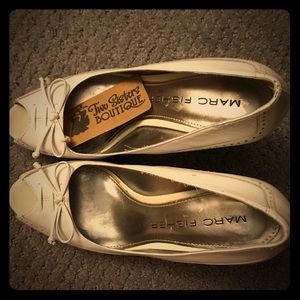 Marc Fisher two toned peep toe heels